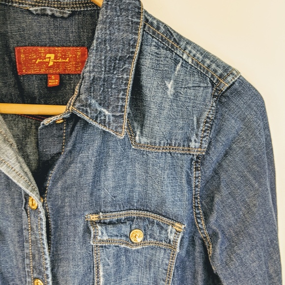 7 For All Mankind Tops - Seven for all mankind denim top